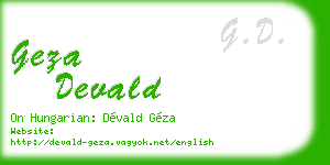 geza devald business card