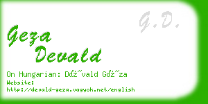 geza devald business card
